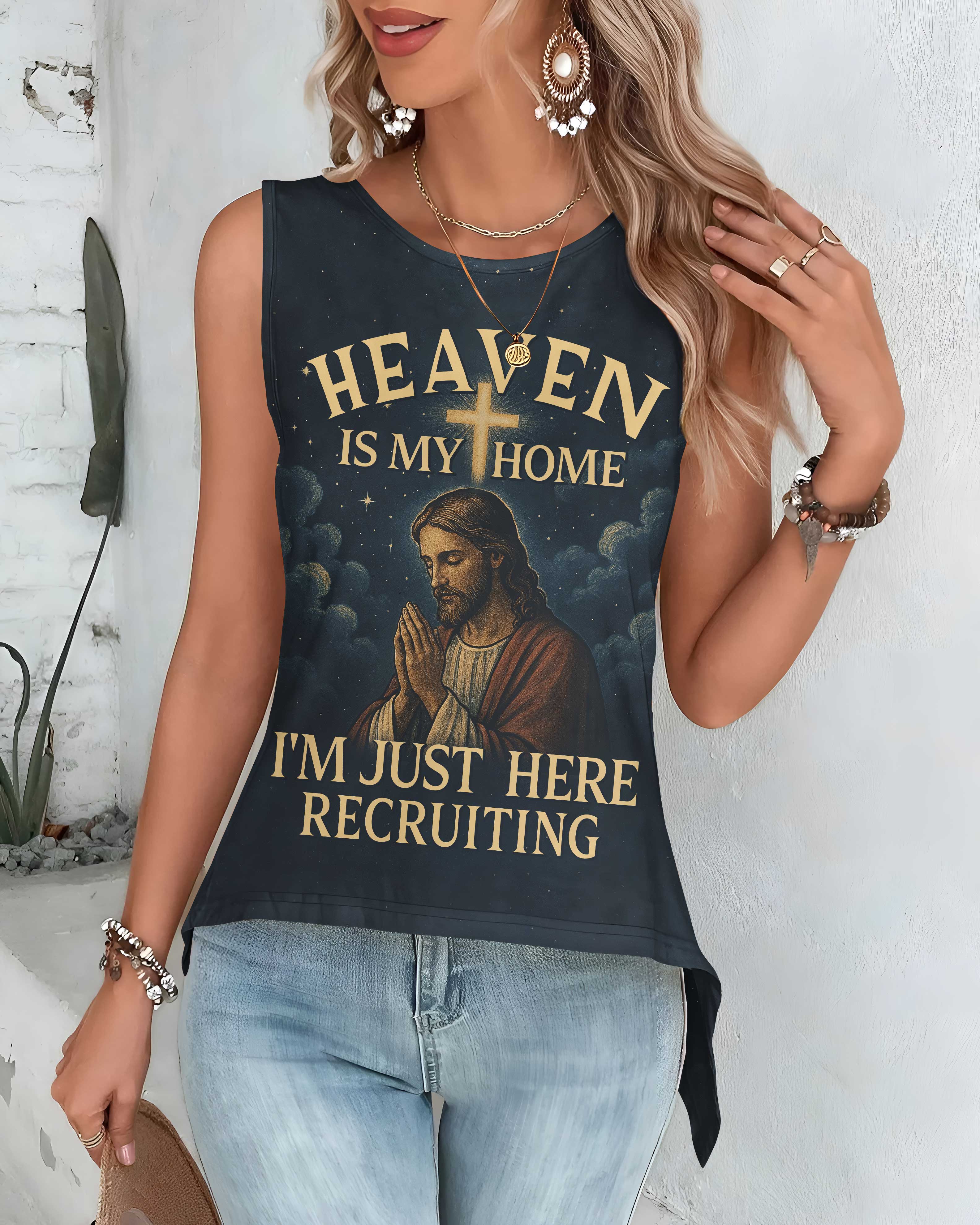 Heaven Is My Home All Over Print Crop Out Wrap Back Tank Top