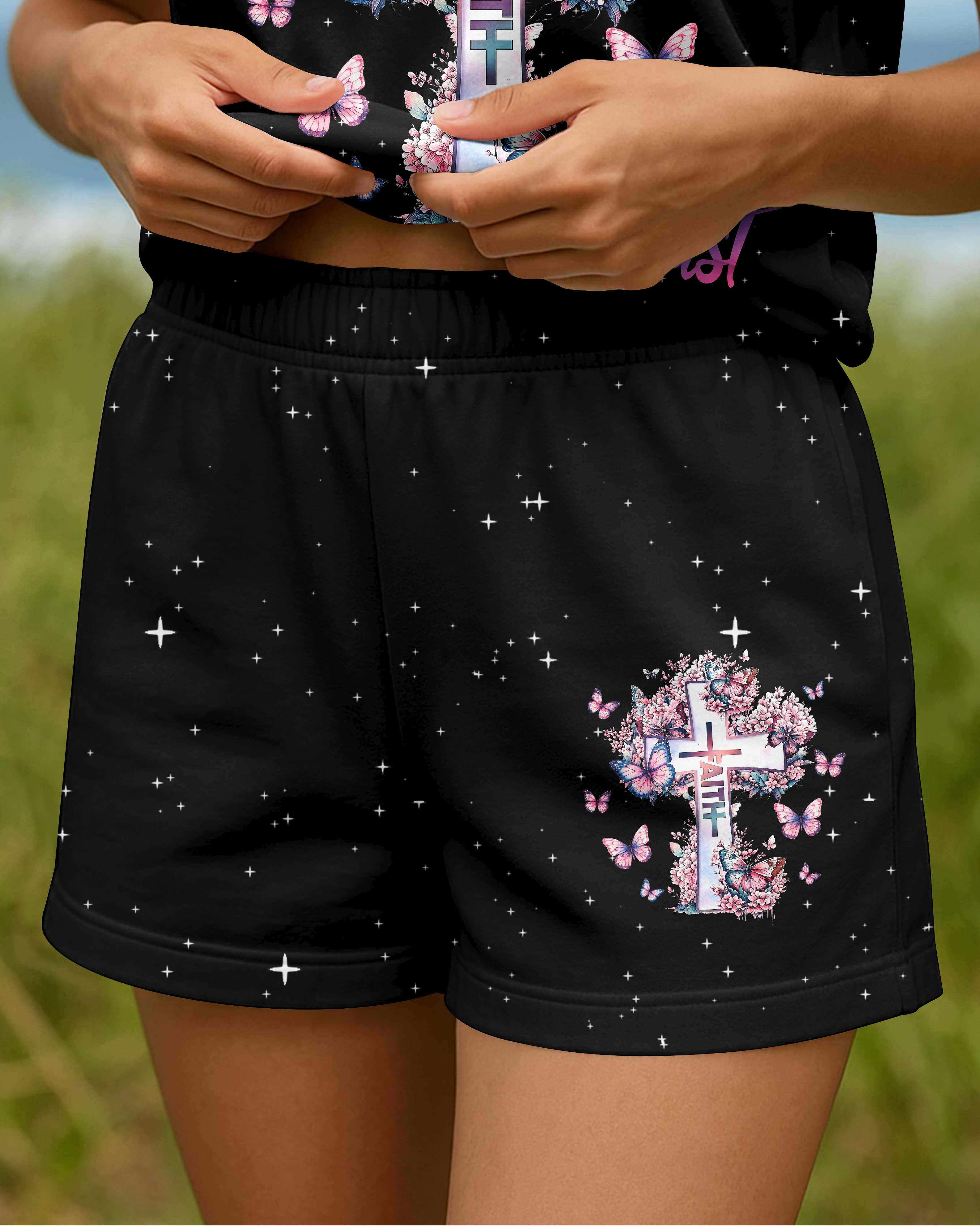 I Can Do All Things Through Christ All Over Print Summer Set