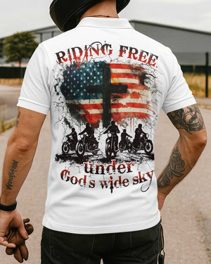 Riding Free Under God's Wide Sky All Over Print Polo