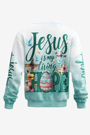Jesus Is My Living Hope All Over Print Sweater