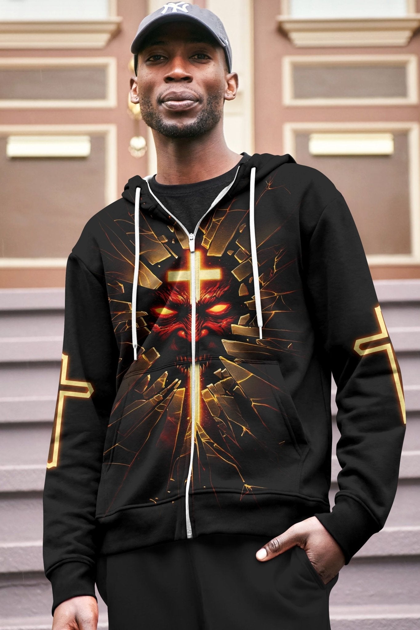 The Devil Is A Liar All Over Print Zip Hoodie