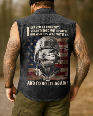 I Served My Country Denim Sleevesless Shirt