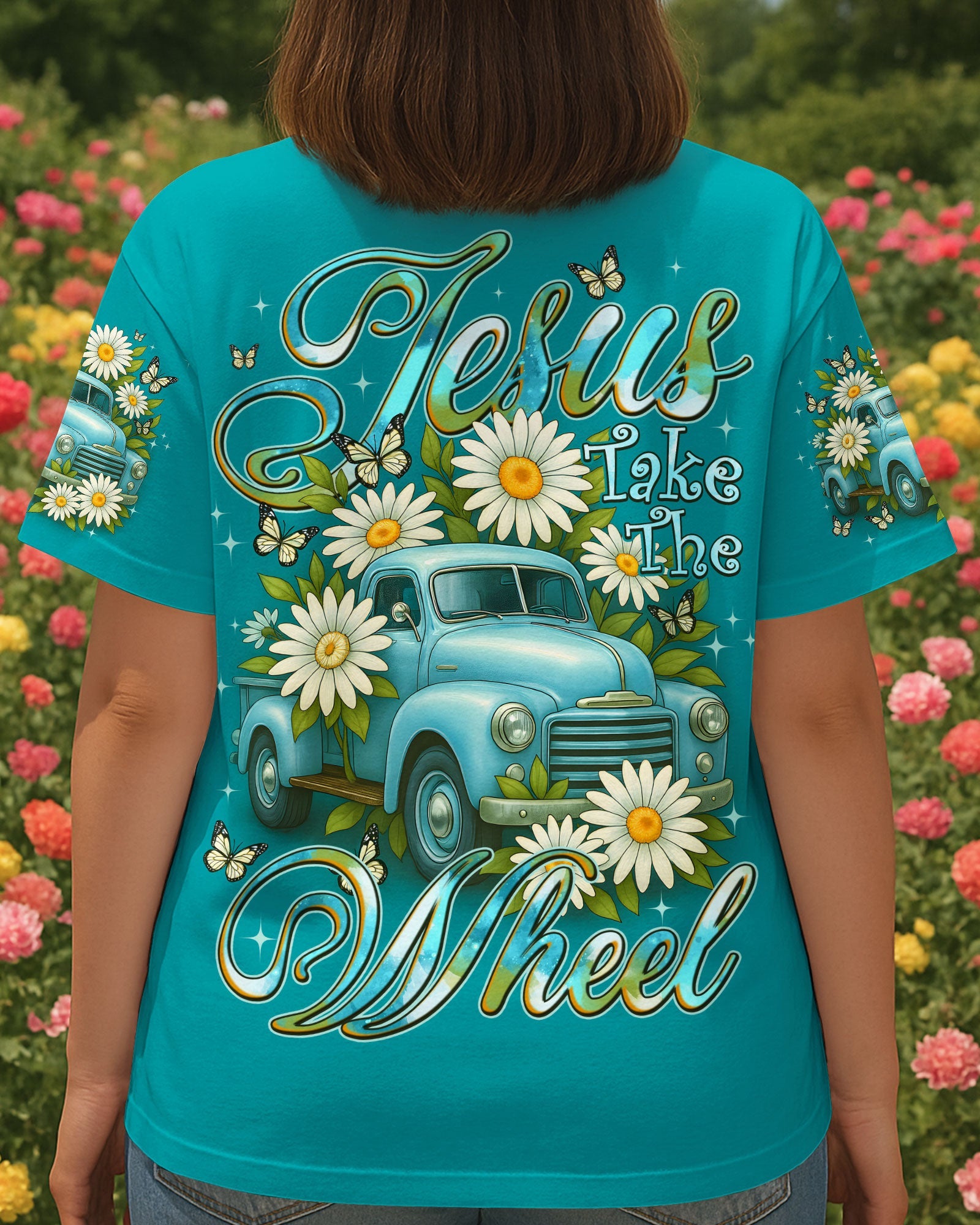 Jesus Take The Wheel Daisies Women's All Over Print Shirt - Tyqy2708252