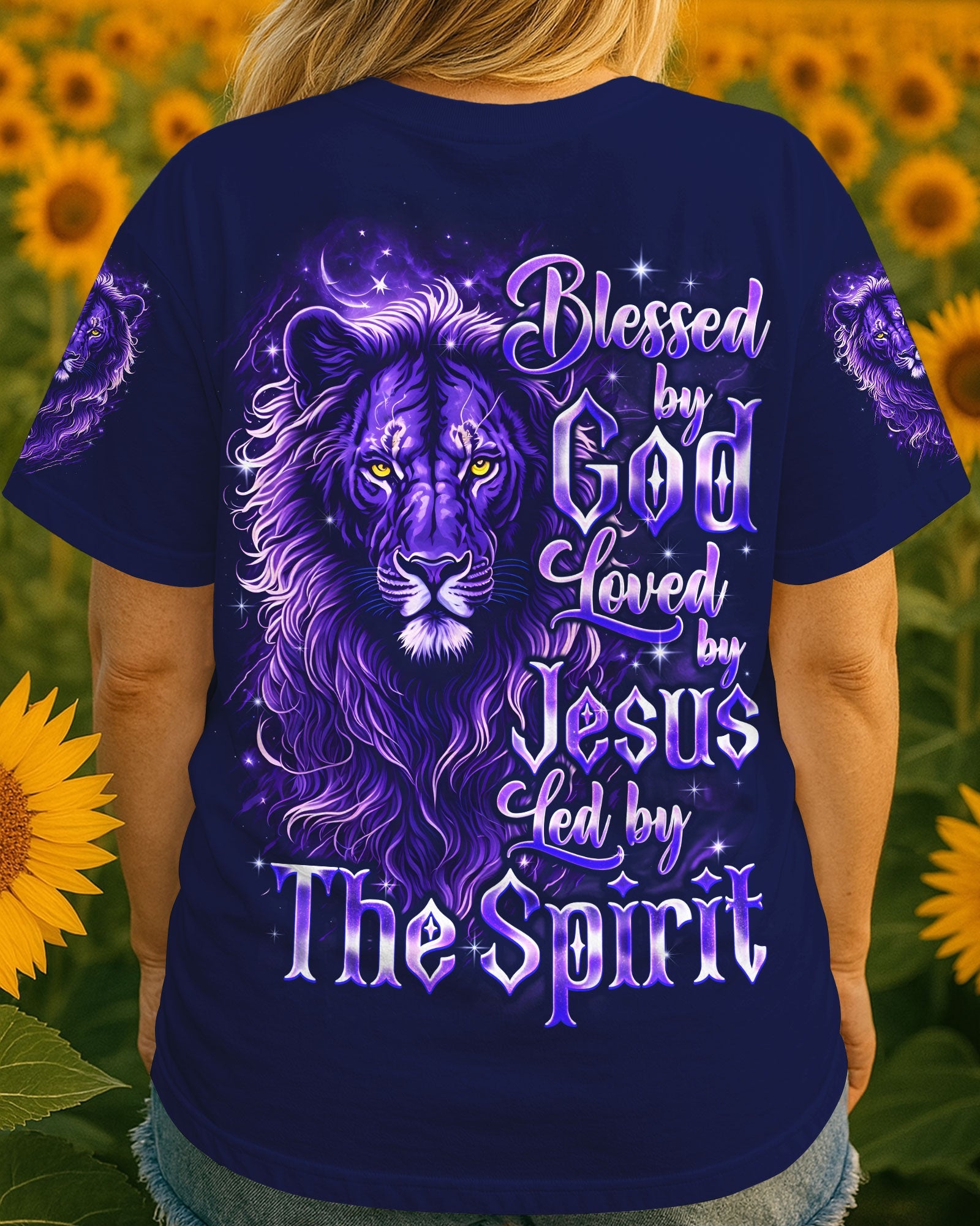 Blessed By God Loved By Jesus Lion Women's All Over Print Shirt - Tyqy3107252