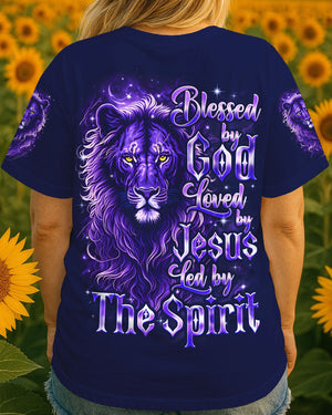 Blessed By God Loved By Jesus Lion Women's All Over Print Shirt - Tyqy3107252