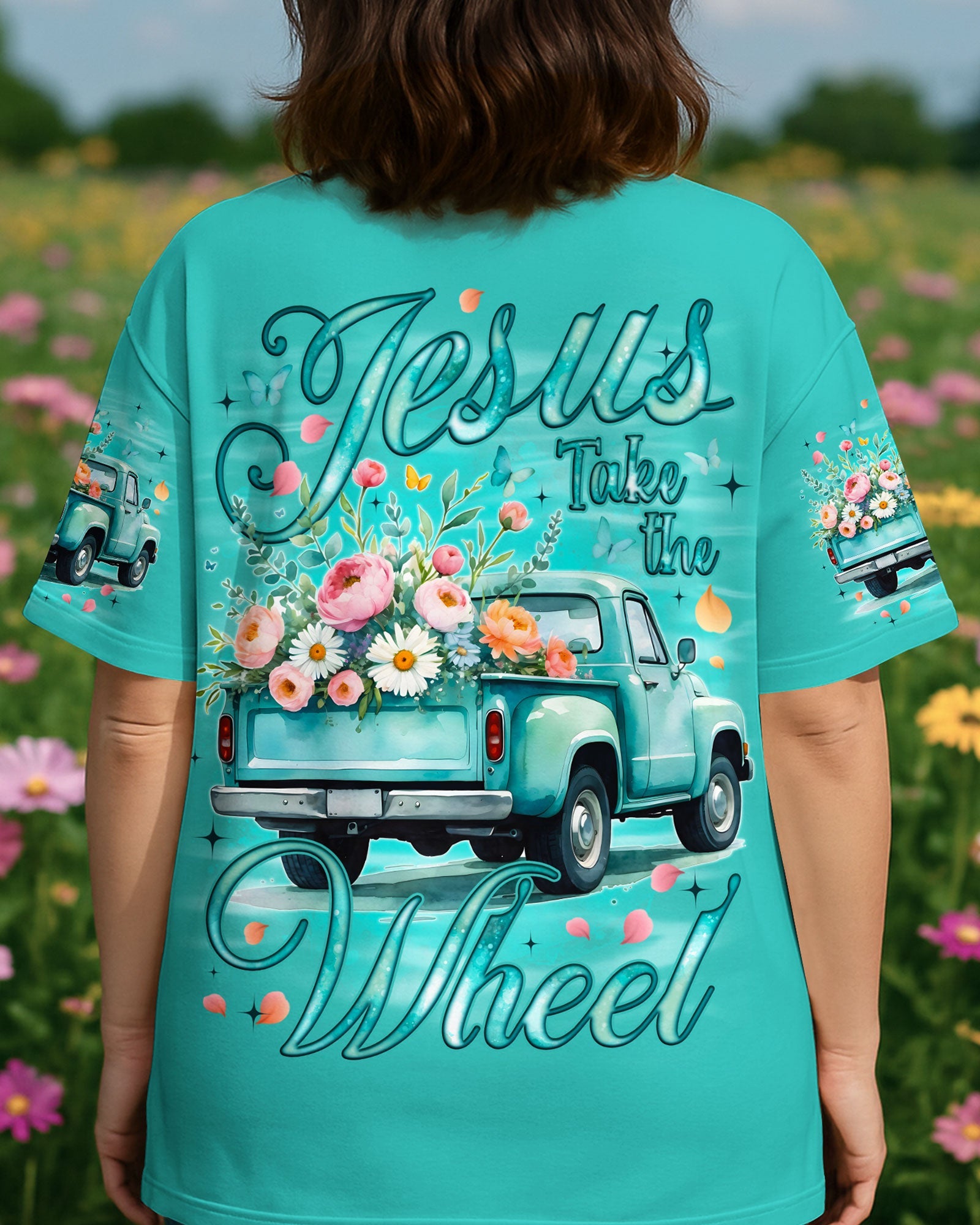 Jesus Take The Wheel Women's All Over Print Shirt - Tyqy1109253