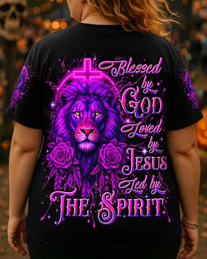 Blessed By God Loved By Jesus Lion Women's All Over Print Shirt - Yhln1908252