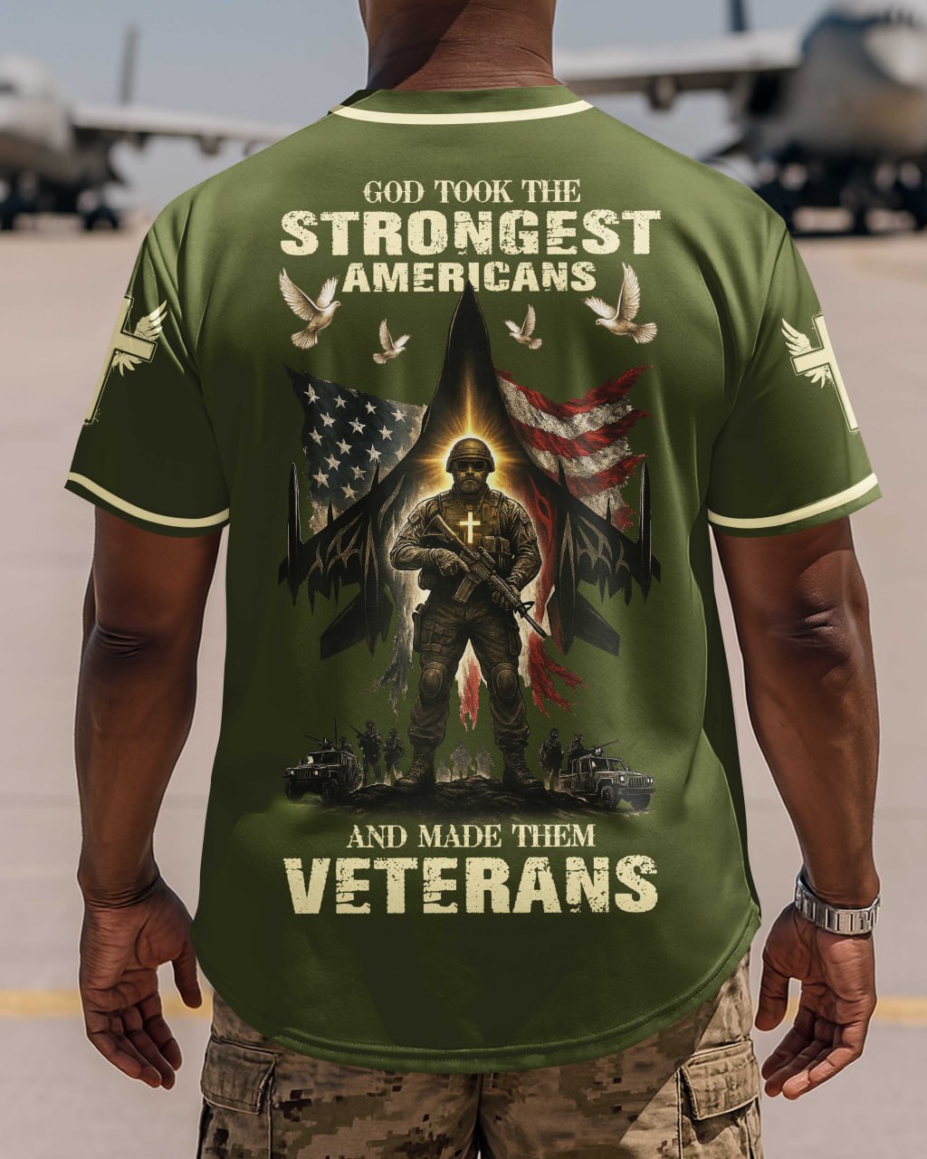 God Took The Strongest Americans All Over Print Jersey