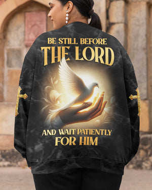 Be Still Before The Lord And Wait Patiently For Him All Over Print Sweater