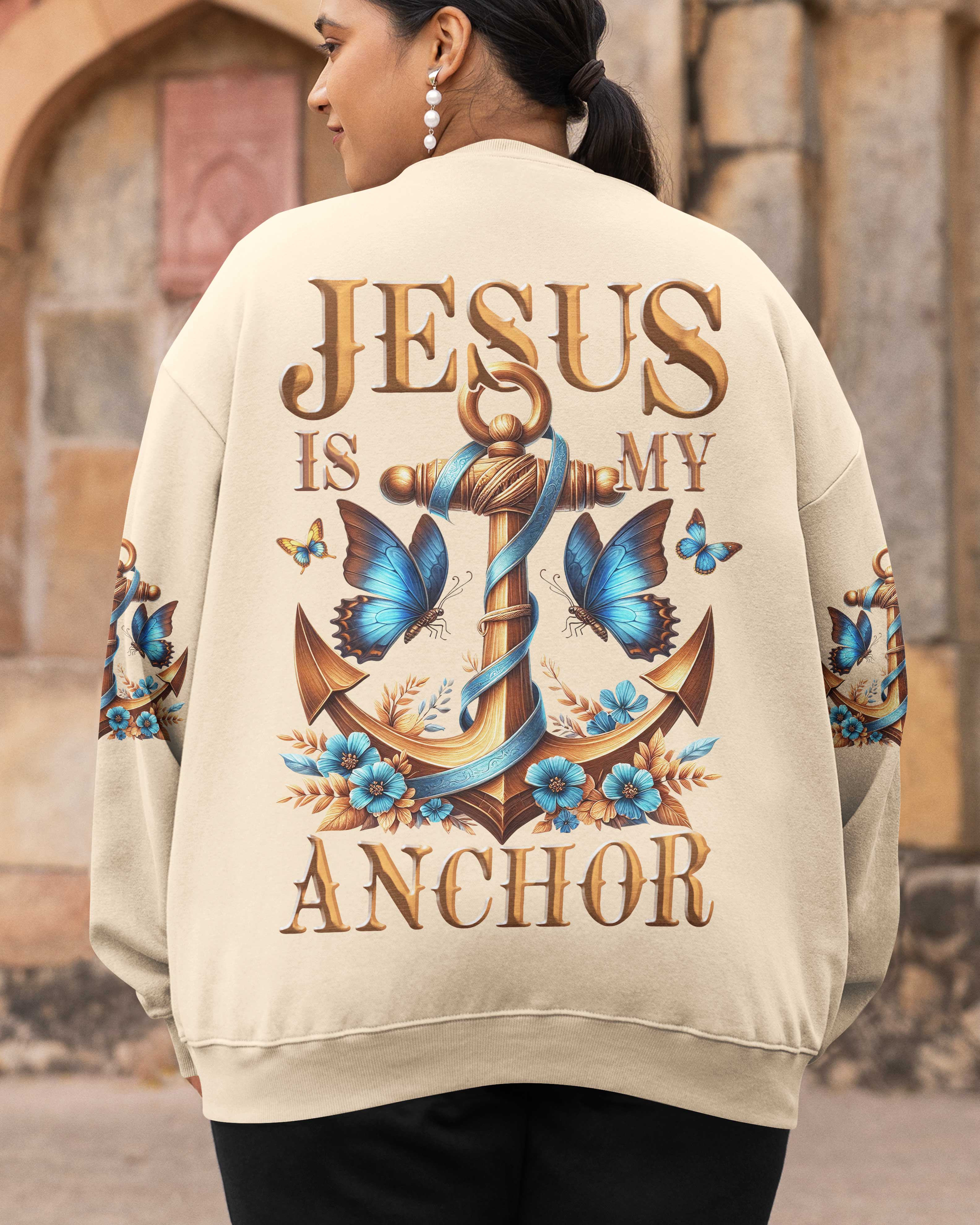 Jesus Is My Anchor All Over Print Sweater