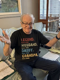 Happy customer wearing Legend Husband Daddy Grandpa tee